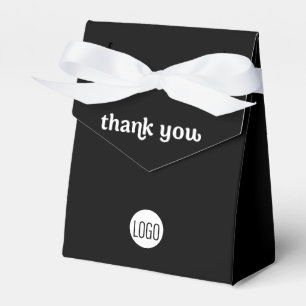 Custom Business logo Thank you QR code Black Favour Box