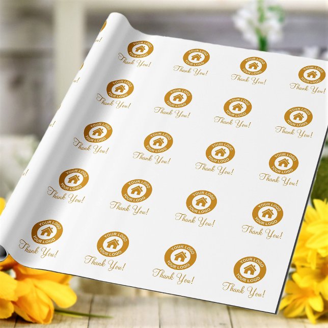 Custom Business Logo Thank You Wrapping Paper (Creator Uploaded)