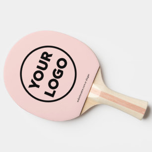 Custom Business Logo Website Branded Light Pink Ping Pong Paddle