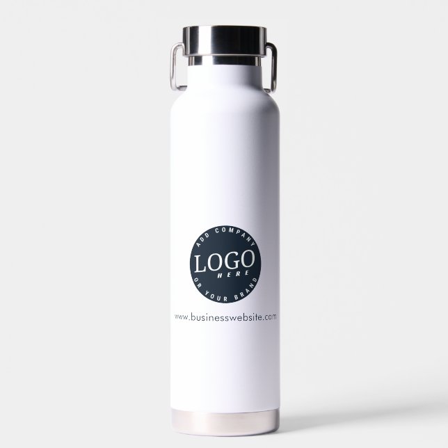 Custom Business Logo Website Employees Swag Water Bottle (Front)