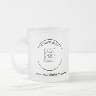 Custom Business Logo Website Frosted Glass Mug