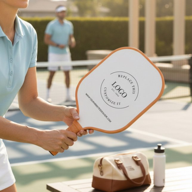 Custom Business logo WEBSITE Simple Promotional Pickleball Paddle (Business logo and website on pickleball paddle)