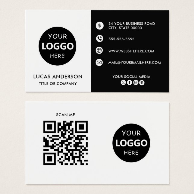 Custom business logo website social media (Front & Back)