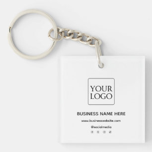 Custom Business Logo Website Social Media Key Ring