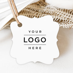 Custom Business Logo White Bracket Tagline Favour Tags