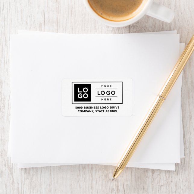 Custom Business Logo White Company Branded Address Label (Insitu)