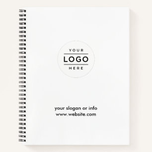 Custom Business Logo White Notebook