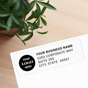 Custom Business Logo White Return Address Label