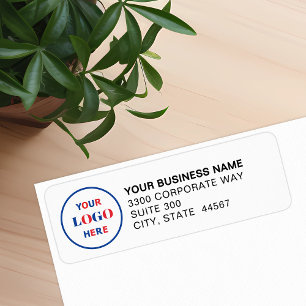 Custom Business Logo White Return Address Label