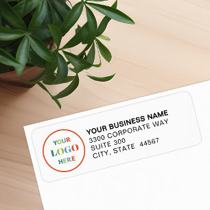 Custom Business Logo White Return Address Label
