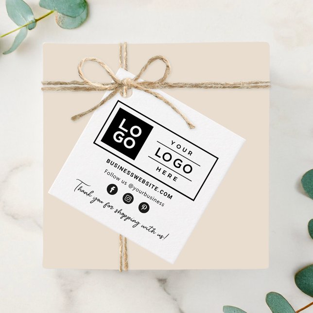 Custom Business Logo White Social Media Favour Tags (Creator Uploaded)