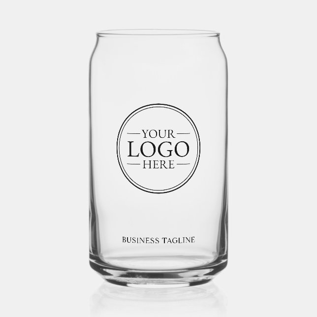 Custom Business Logo with Custom Text Can Glass (Front)