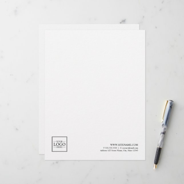 Custom Business Logo with Custom Text Custom Letterhead (Front/Back In Situ)
