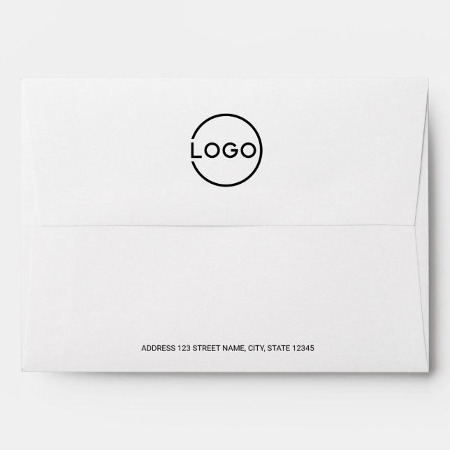 Custom Business Logo with Custom Text Envelope (Back (Top Flap))