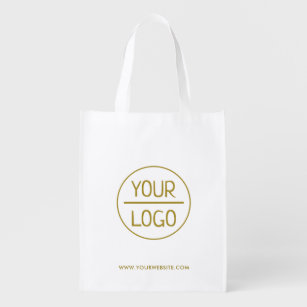 Custom Business Logo with Custom Text Grocery Bag