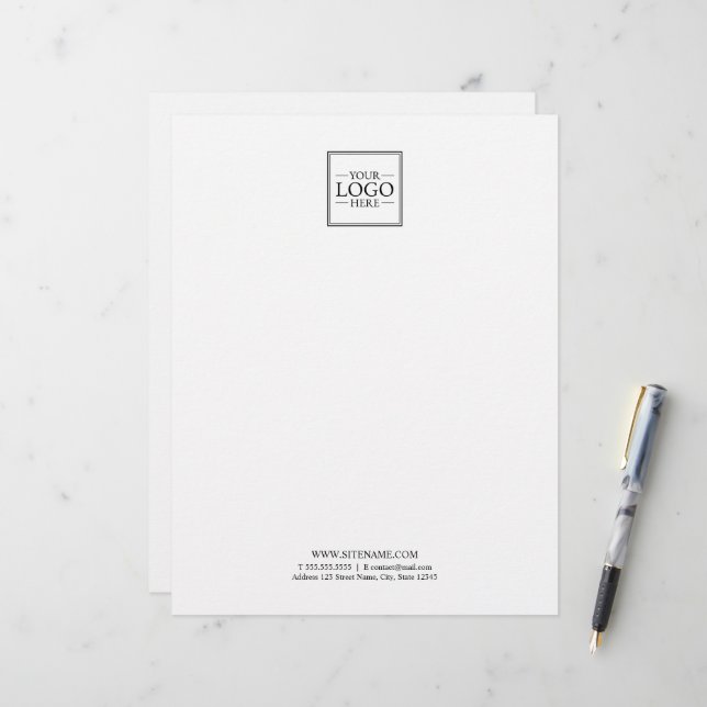 Custom Business Logo with Custom Text Letterhead (Front/Back In Situ)