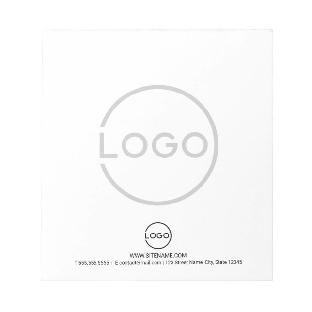 Custom Business Logo with Custom Text Notepad (Front)