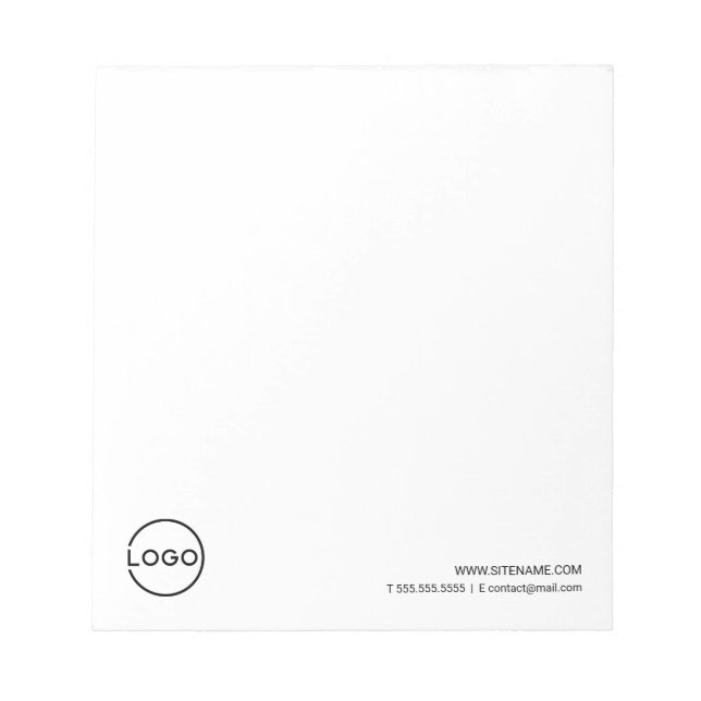 Custom Business Logo with Custom Text Notepad (Front)
