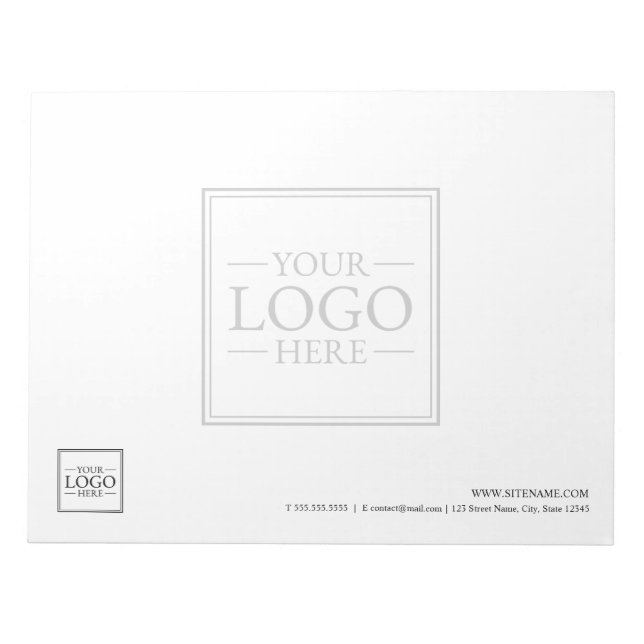 Custom Business Logo with Custom Text Notepad (Front)