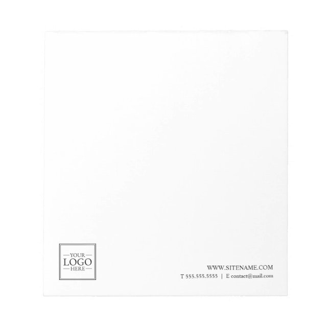 Custom Business Logo with Custom Text Notepad (Front)