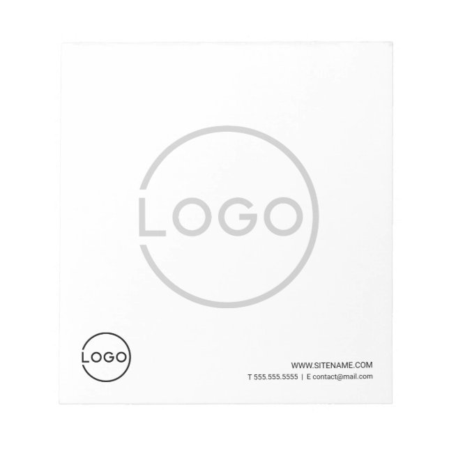 Custom Business Logo with Custom Text Notepad (Front)