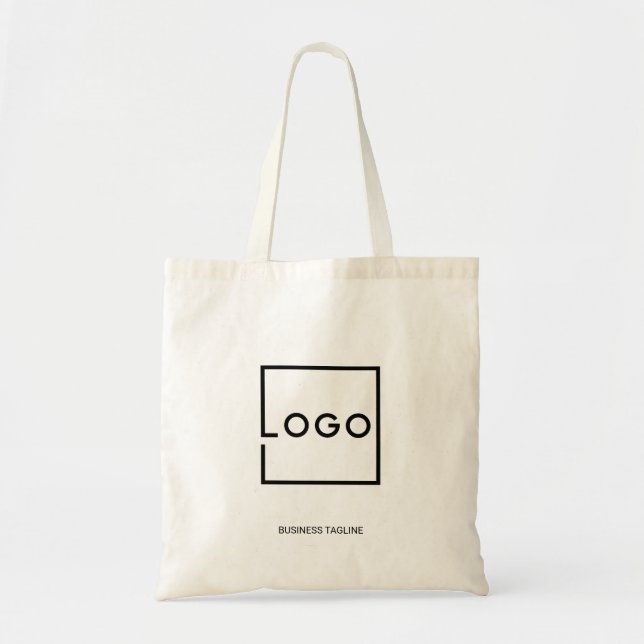 Custom Business Logo with Custom Text Tote Bag (Front)
