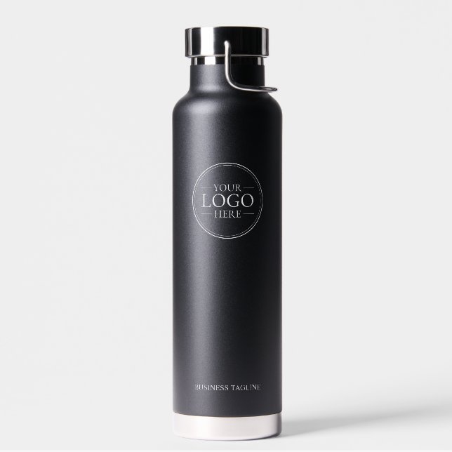 Custom Business Logo with Custom Text  Water Bottle (Left)