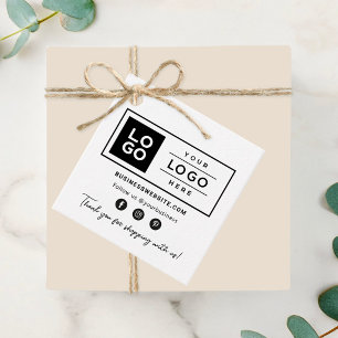 Custom Business Logo with Social Media Icons Favour Tags