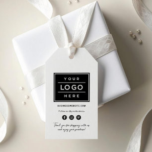 Custom Business Logo with Social Media Product Gift Tags