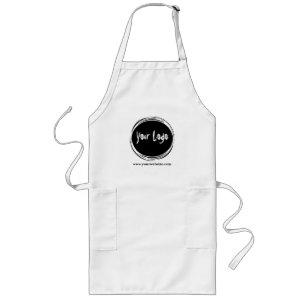 Custom Business Logo With Website Promotional Long Apron