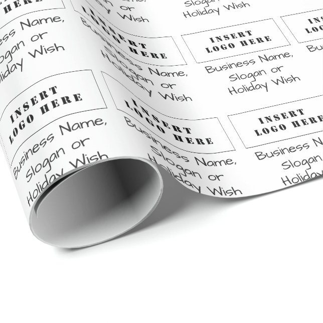 Custom Business Logo Wrapping Paper with Text (Roll Corner)