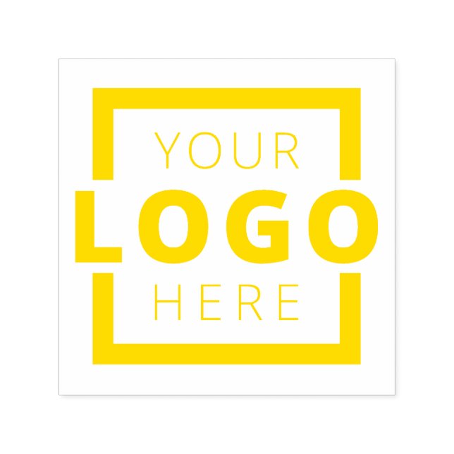Custom Business Logo Yellow Ink Rubber Stamp (Design)