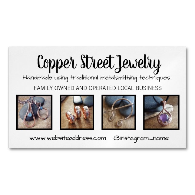 Custom Business Magnet with 4 product photos (Front)