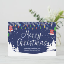 Custom Business Merry Christmas Festive Blue