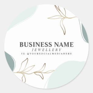 Custom Business Mint & Moss Product Packaging Classic Round Sticker