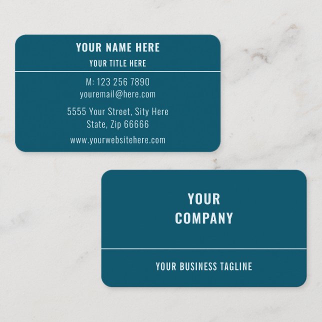 Custom Business Name Address Fully Information Card (Front/Back)