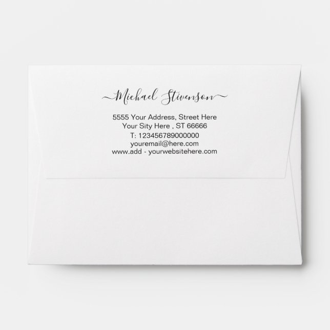 Custom Business Name Address Personalised Envelope (Back (Top Flap))