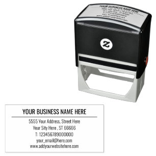 Custom Business Name Address Professional Stamp 