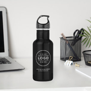 Custom Business Name and Logo Black Branded 532 Ml Water Bottle