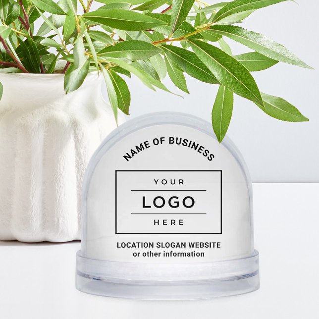 Custom Business Name and Logo White Branded Snowglobe (Creator Uploaded)