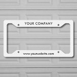 Custom Business Name And Website Licence Plate Frame<br><div class="desc">Customise this design and create your business promotional License Plate Frame. If the company name is long, you can adjust the font size to fit in. You can TRANSFER this DESIGN on other Zazzle products and adjust it to fit most of the Zazzle items. You can also click the CUSTOMIZE...</div>