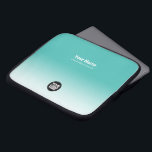 Custom Business Name, Job, Logo Gradient Turquoise Laptop Sleeve<br><div class="desc">Easily personalise this Custom Business Name, Job, Logo Gradient Turquoise laptop sleeve featuring a white ombre gradient on background colour. A simple personalised business design in colourful vibrant turquoise blue and white colours fully customisable, sans-serif basic and modern fonts and a professional and clear look. The laptop sleeves are avaiable...</div>
