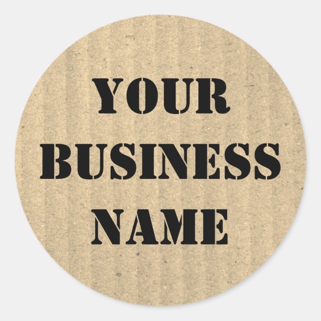 Custom Business Name Kraft Paper Recycled  Classic Round Sticker (Front)