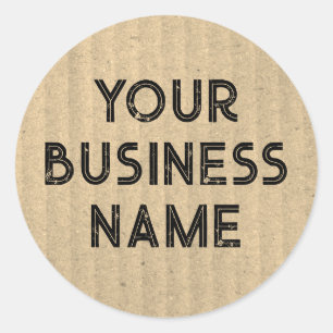 Custom Business Name Kraft Paper Recycled  Classic Round Sticker