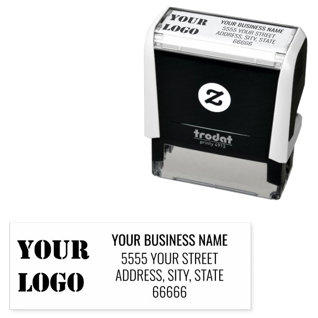 Custom Business Name Logo Address Company Stamp (In Situ)