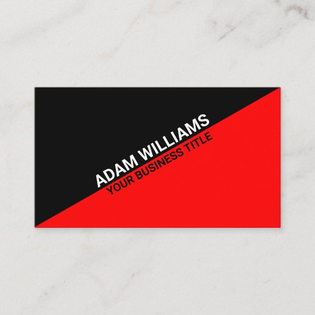 Custom Business Name - Modern Black and Red  Business Card (Front)