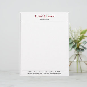 Custom Business Name Profession Address Elegant Letterhead