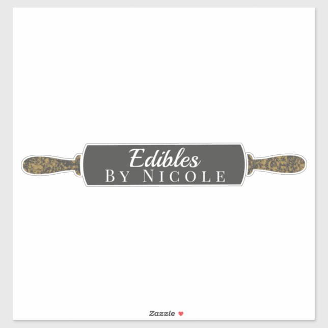 Custom Business Name Rolling Pin Bakery Edibles (Sheet)