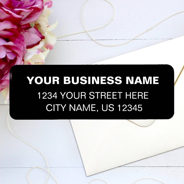 Custom Business Name Simple Black Return Address (Creator Uploaded)