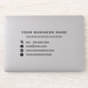 Custom Business Name Text Info Promotional Sticker